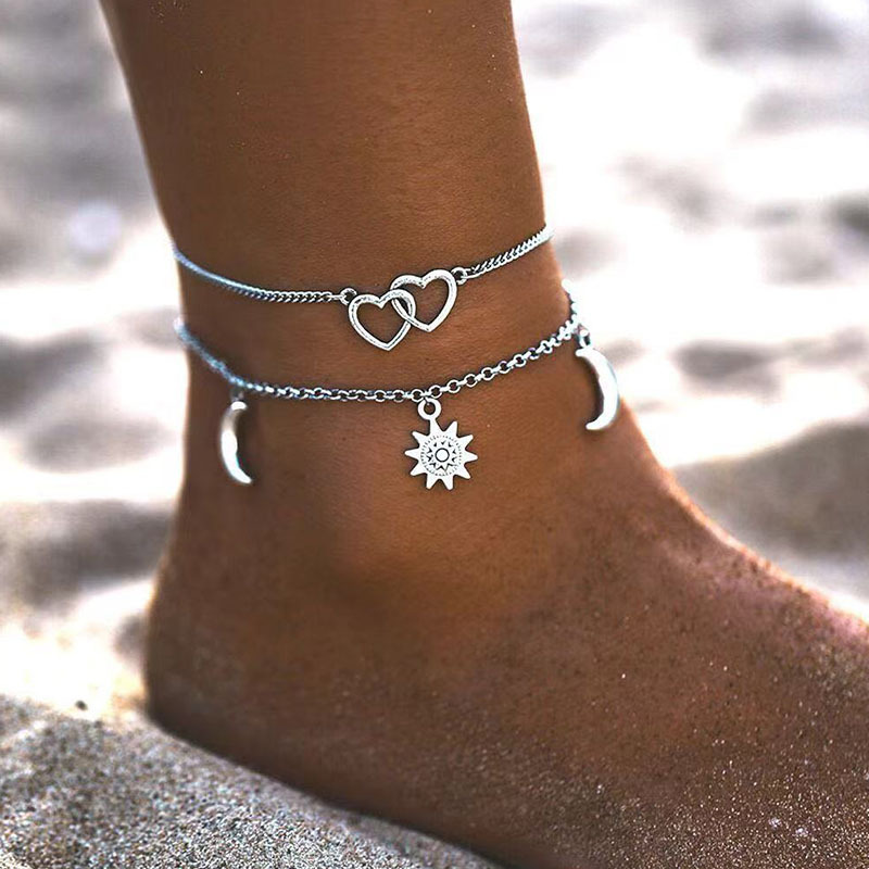 Gold Chain Sandal - 2025 Twee lagen ketting hartvormige maan