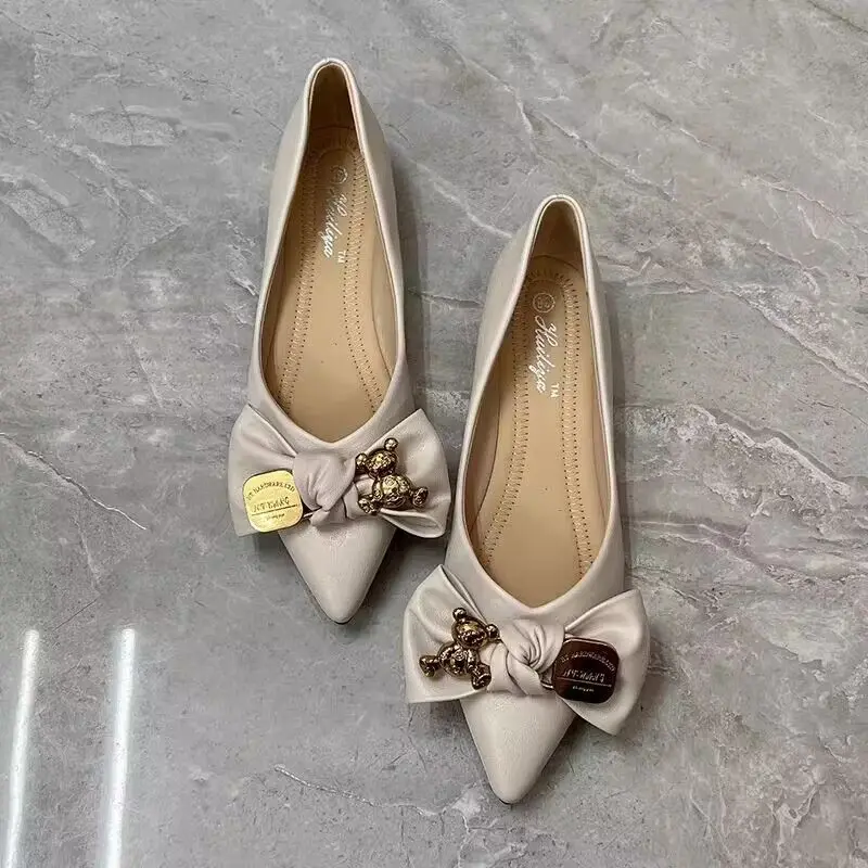 Women Shoes Quick Delivery - Zachte bodem instapper platte damesschoenen beige