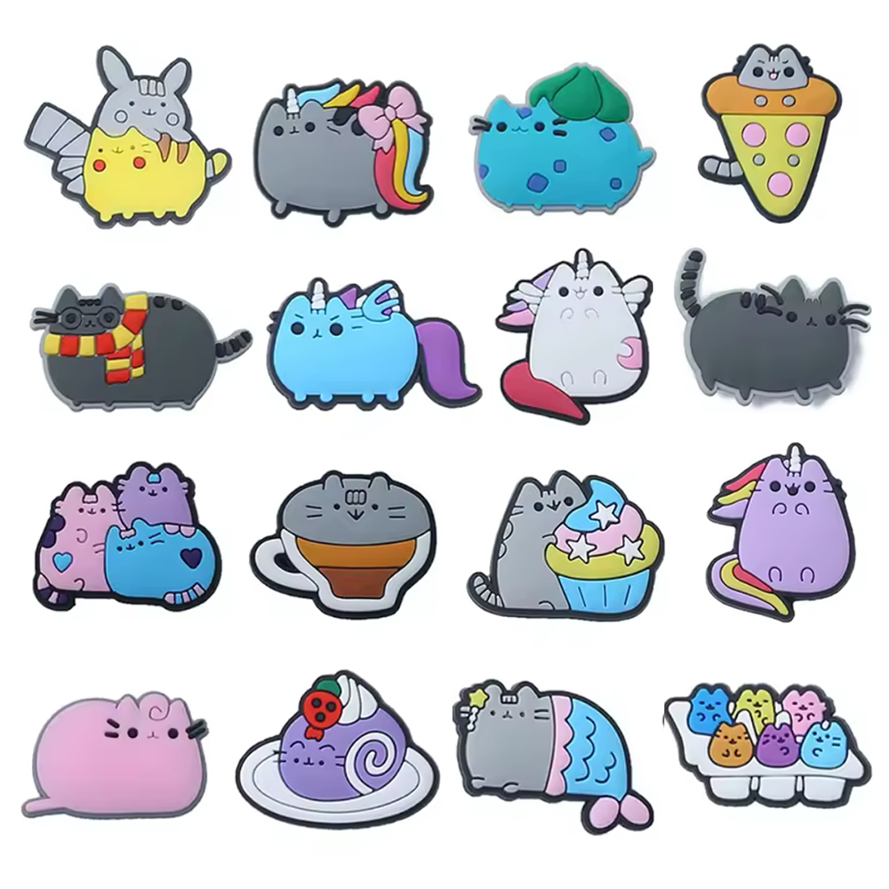 16 stuks cartoon kat schoenbed - Croc Style Clog recensie en prijs