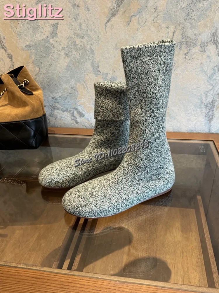 Gebreide ronde neus platte str - Sock Boot Women recensie en prijs