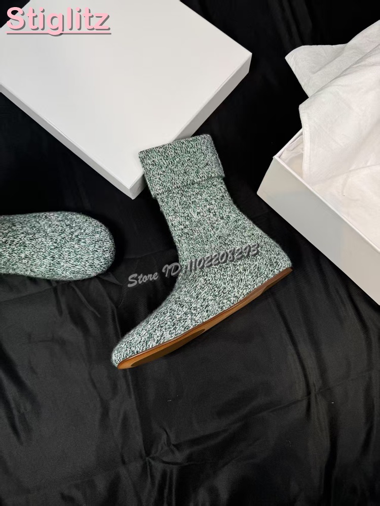 Gebreide ronde neus platte str - Sock Boot Women recensie en prijs