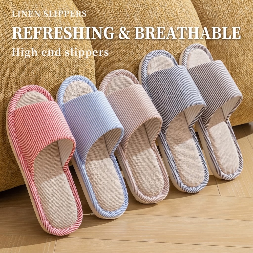 Ademende linnen pantoffels voo - Women Shoes Size To Men recensie en prijs